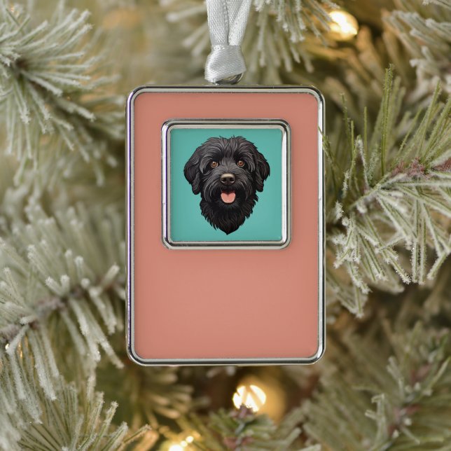 Adorno Perro negro Labradoodle (Árbol)