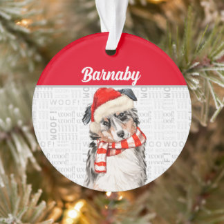 Adorno Perro pastor australiano con nombre y foto