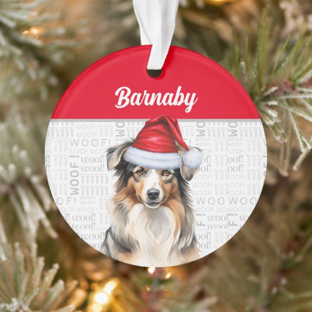 Adorno Perro pastor australiano con nombre y foto (Árbol)