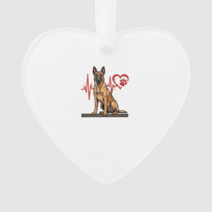 Adorno Perro pastor belga latido de la pata del corazón