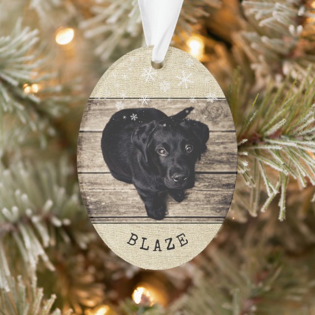 Adorno Perro picado de raza ruidosa con copo de nieve 2 f (Árbol)