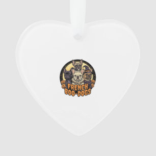 Adorno Perros franceses Boo Halloween diseño de Bulldog f