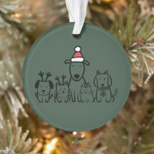 Adorno Perros y gatos de Navidad Renoes Fiesta