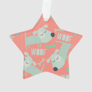 Adorno Perros y huesos de madera