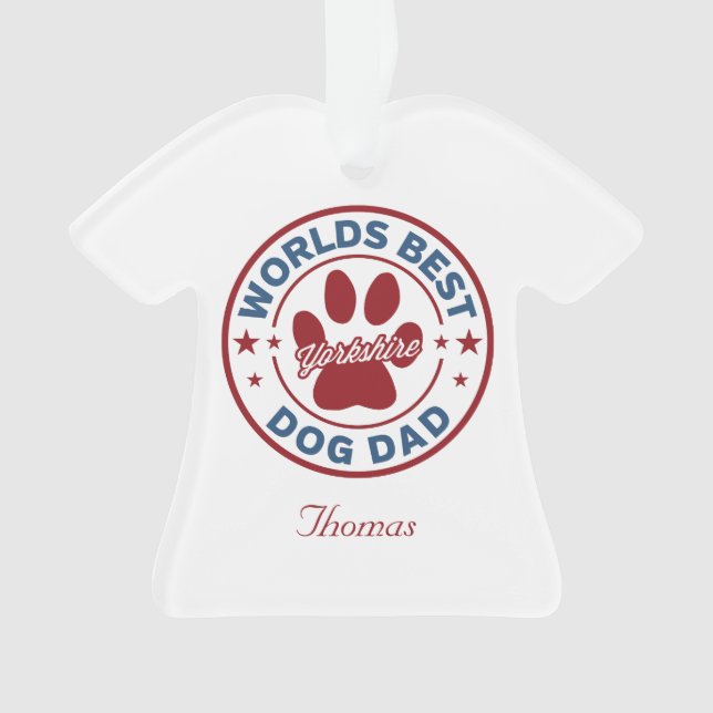 Adorno Personaliza a Best Dog Dad Yorkshire (Anverso)