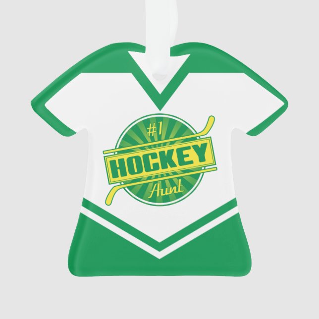 Adorno Personalizable de la tía de hockey Jersey (Anverso)