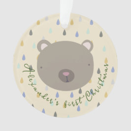 Adorno Personalizable Nombre Navidades de oso lindo