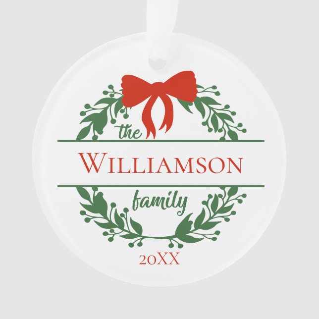 Adorno Personalización de Navidades de nombre de familia  (Anverso)