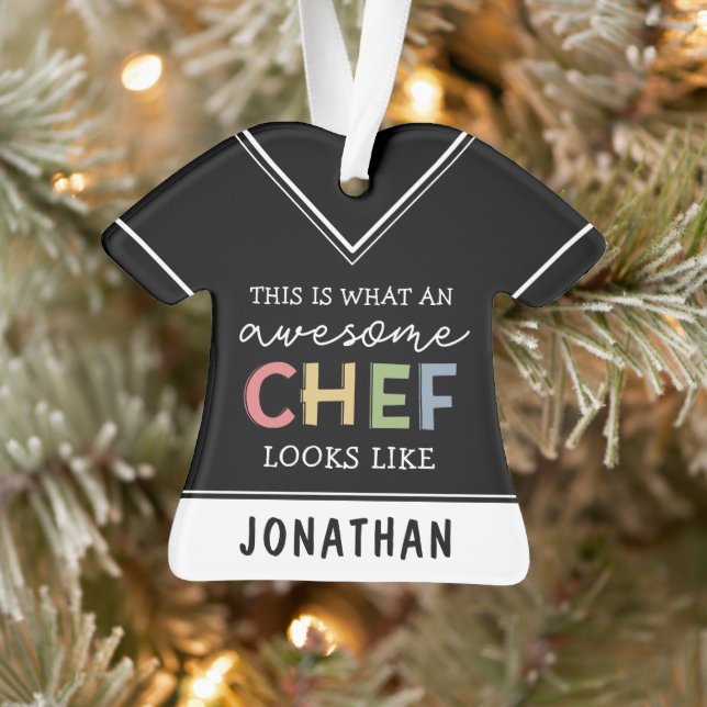Adorno Personalizado Awesome Chef Gifts | Mejor Chef Cada (Árbol)