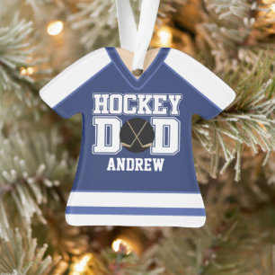 Adorno Personalizado azul/blanco Hockey Dad Jersey