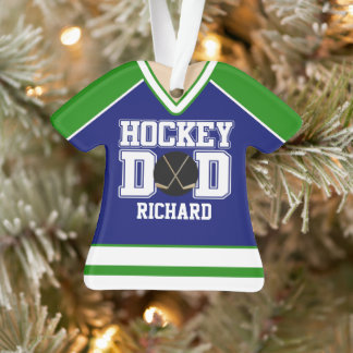 Adorno Personalizado azul/verde Hockey Dad Jersey