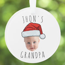 Adorno Personalizado Baby Face Santa Hat Navidad Foto