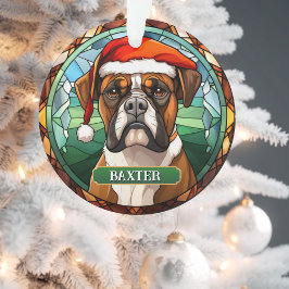 Adorno Personalizado Boxer Dog Xmas