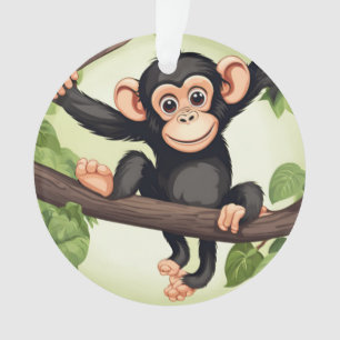 Adorno Personalizado chimpancé loco gracioso