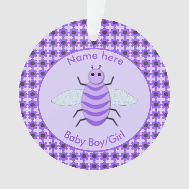 Adorno Personalizado de abejas moradas (Anverso)