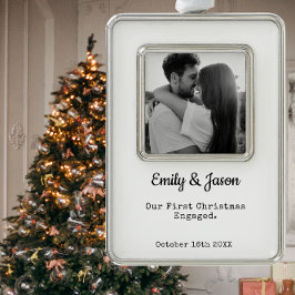 Adorno Personalizado De Compromiso De Parejas Foto Enmarc