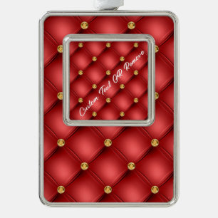Adorno Personalizado de Diamantes de Oro Rojo Texto Ornam