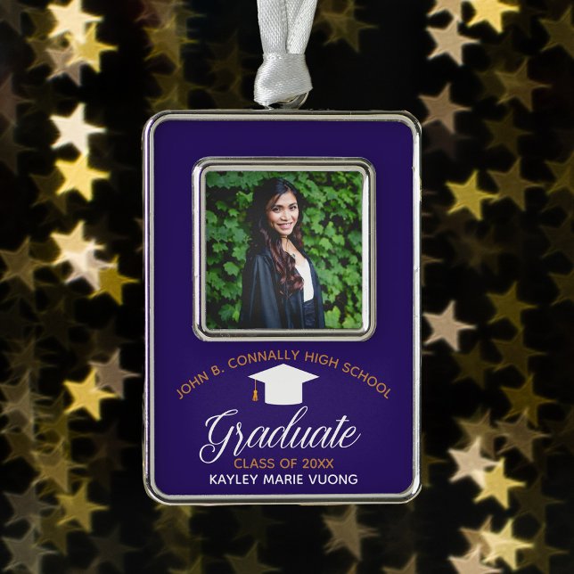 Adorno Personalizado de graduación de oro púrpura 2025 Fo (Subido por el creador)