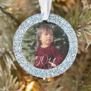 Adorno Personalizado de Navidades con elegancia floral az