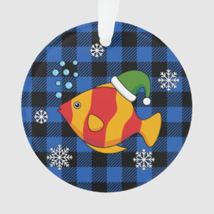 Adorno Personalizado de peces tropicales de Navidad en pa