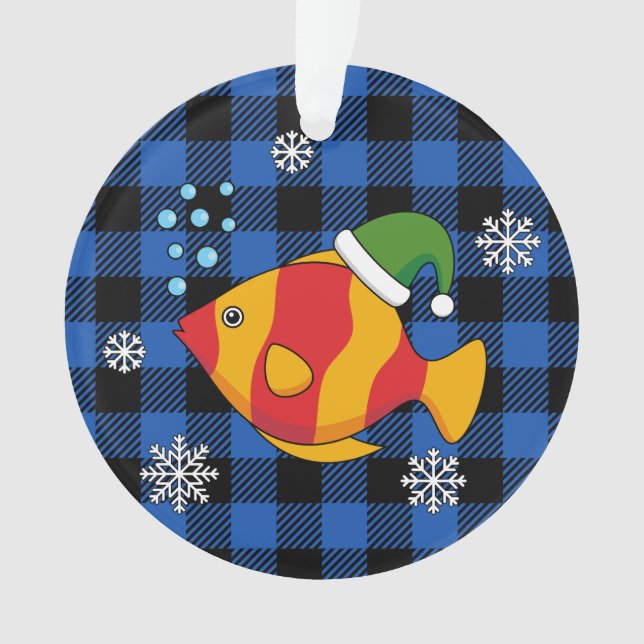 Adorno Personalizado de peces tropicales de Navidad en pa (Anverso)