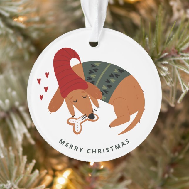 Adorno Personalizado de perro Navidad lindo a dos lados (Árbol)