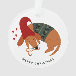 Adorno Personalizado de perro Navidad lindo a dos lados