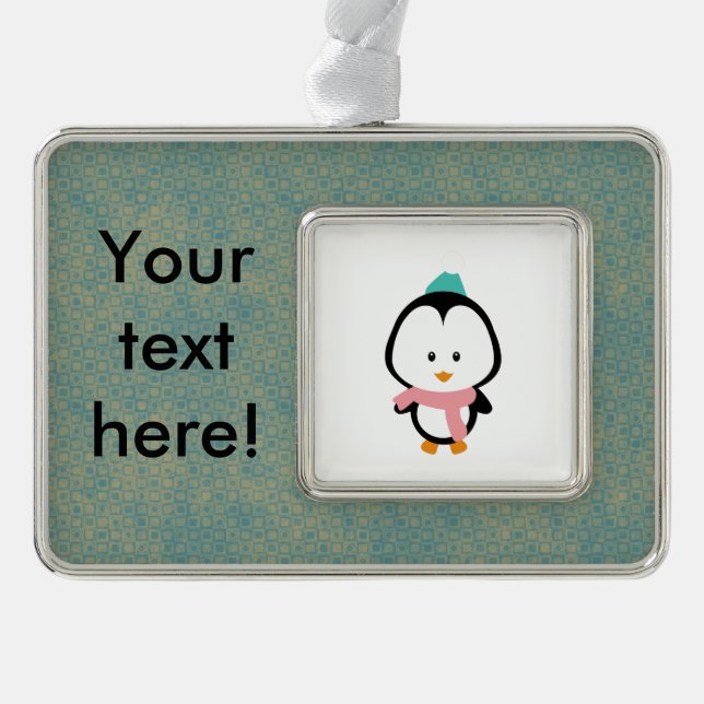 Adorno Personalizado de pingüino cute (Anverso)
