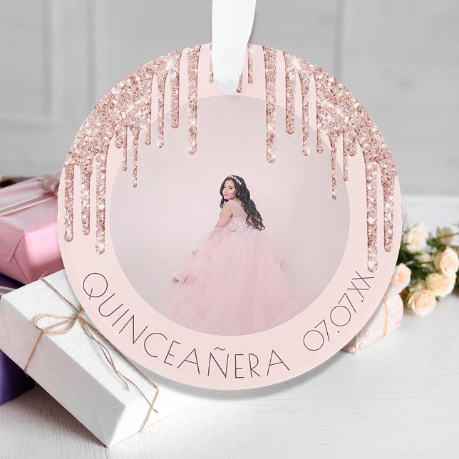 Adorno Personalizado de Quinceanera rosa de foto purpurin (Subido por el creador)