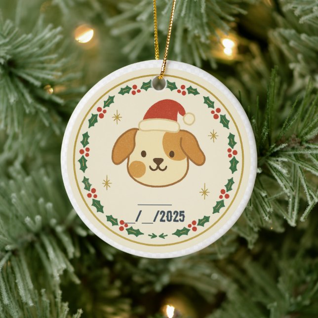 Adorno personalizado de Santa Paws para mascotas | (Árbol)
