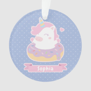 Adorno personalizado de unicornio regordete lindo