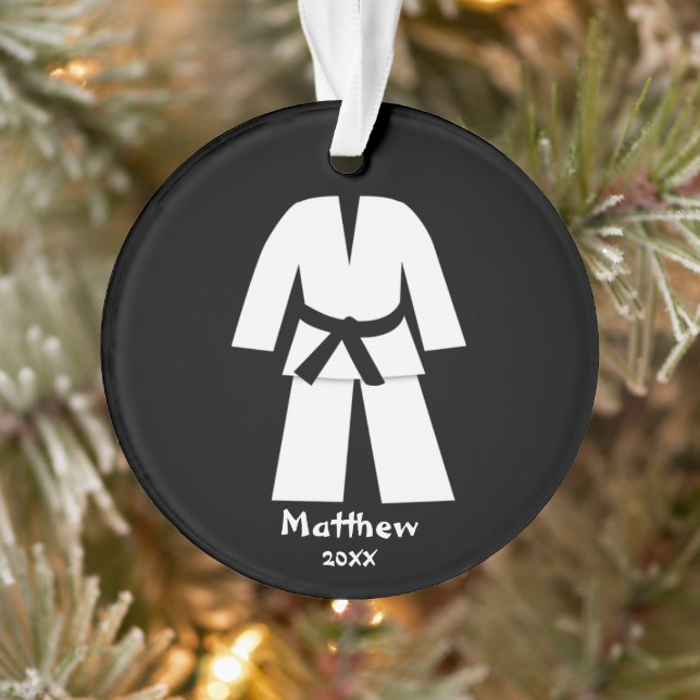 Adorno Personalizado el cinturón negro de karate de Taekw (Árbol)