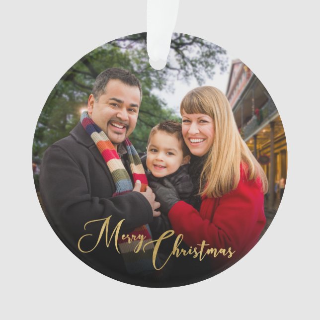 Adorno Personalizado elegante Navidades de fotografía fam (Anverso)