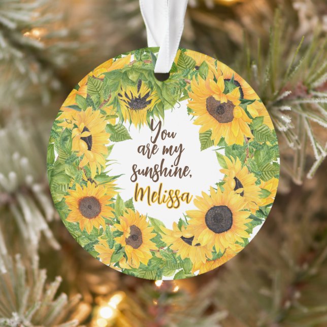 Adorno Personalizado Eres mi Sunshine Sunflower (Árbol)