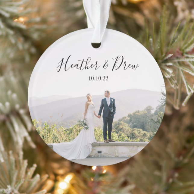 Adorno Personalizado Foto Navidades casados Boda Fecha (Árbol)