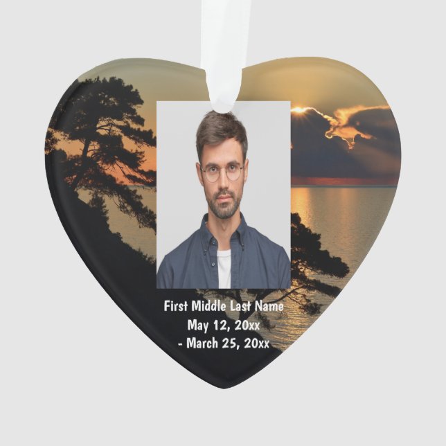 Adorno Personalizado fotográfico con fecha de nacimiento  (Reverso)