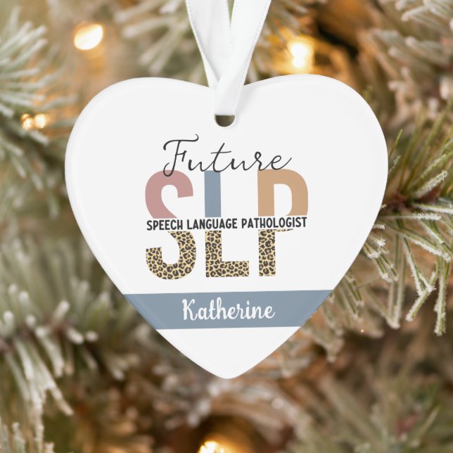 Adorno Personalizado Futuro SLP Speech Pathólogo Leopard  (Árbol)