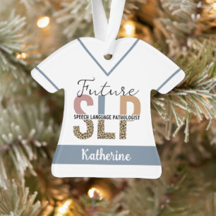 Adorno Personalizado Futuro SLP Speech Pathólogo Leopard
