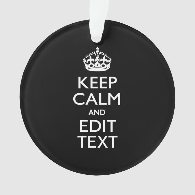 Adorno Personalizado GUARDE LA CALMA su texto en negro (Anverso)