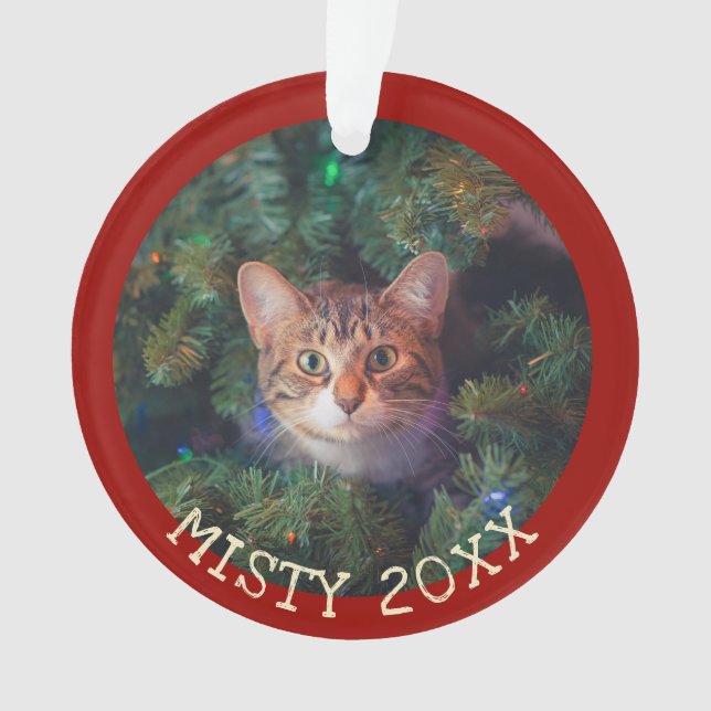 Adorno Personalizado Mi primer gato navideño Keepsake Mas (Anverso)