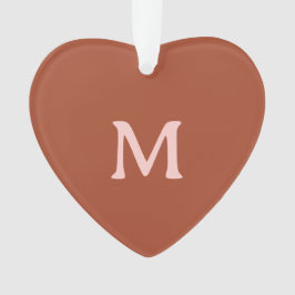 Adorno Personalizado Naranja quemado Monograma Foto