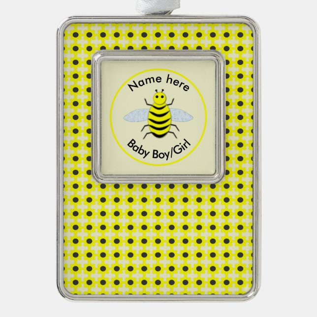 Adorno Personalizado Neutral de Abeja Amarilla Cute Géner (Anverso)