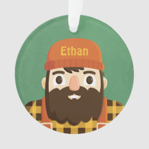 Adorno Personalizado Niño Barba Leñador Lindo