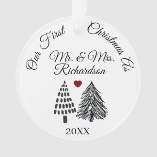 Adorno Personalizado Nuestra Primera Navidad Como Sr. y S