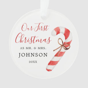 Adorno Personalizado Nuestra Primera Navidad Sr. Sra. Orn