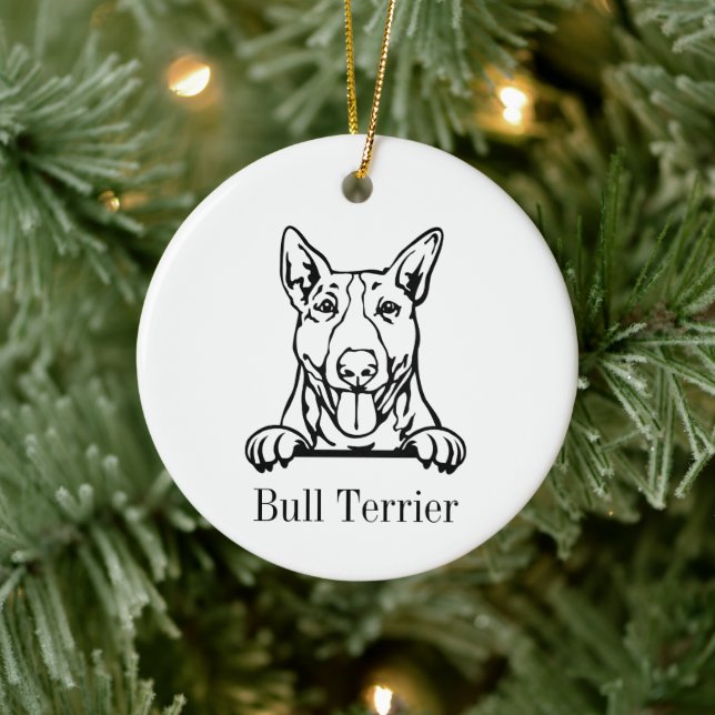 Adorno personalizado para mascotas perro Bull Terr (Árbol)