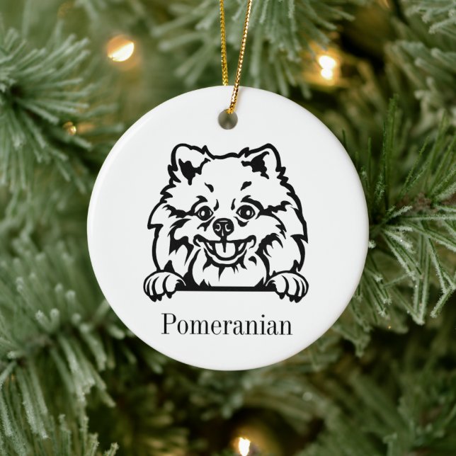Adorno personalizado para mascotas perro pomerania (Árbol)