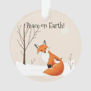 Adorno Personalizado Paz Tierra Minimalista Fox Bird Anim