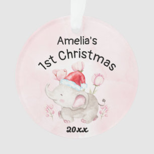 Adorno Personalizado Rosa Nombra niña Primera Navidad 20