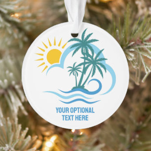 Adorno Personalizado Texto Islas Tropicales